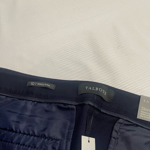 NWT Talbots Women’s Navy Blue Skinny Ankle Pants Size 10 New - Picture 7 of 10